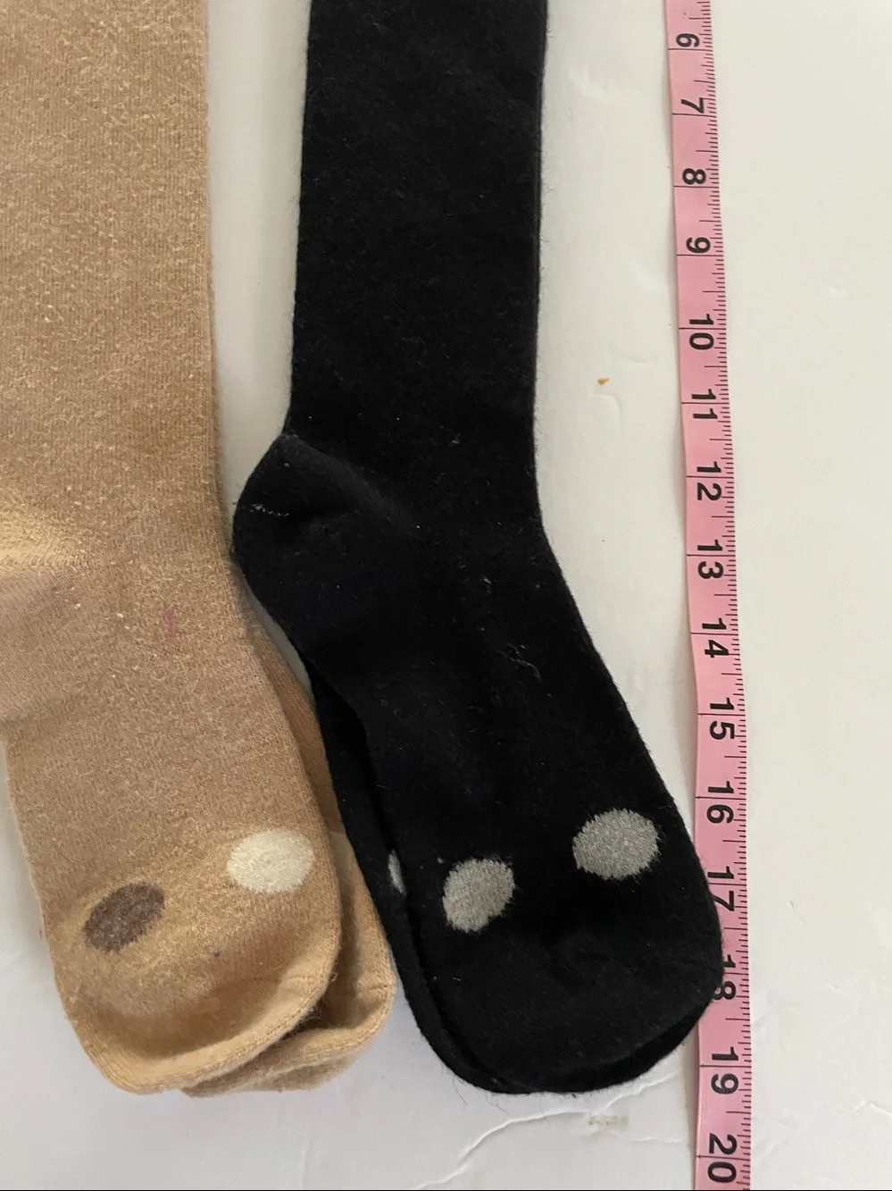 Set of 2: Tall Knee High Knit Socks Black/Grey & Tan/Brown 19”h